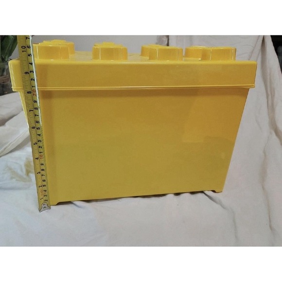 LEGO Yellow 8-Stud Large Brick Storage Container Plastic Bin Box 14x10x7 -Empty - Picture 2 of 2